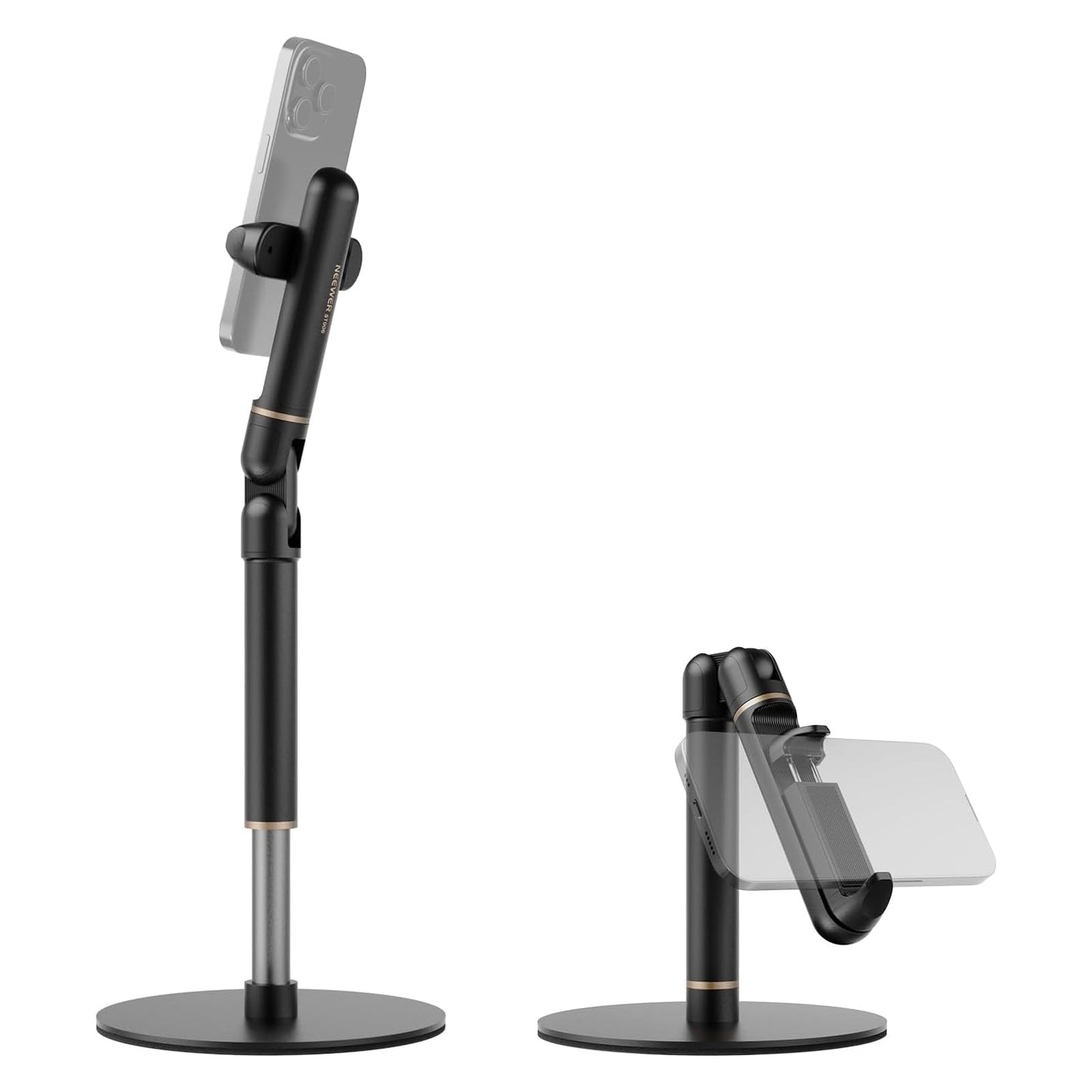 NEEWER BASICS Overhead Phone Mount Holder Stand, Metal Desk Tripod Camera Rig Compatible with iPhone Android Samsung for Cooking Makeup Drawing Vlogging Live Streaming Filming Video Recording, ST013