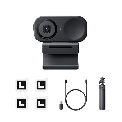 Insta360 Link 2C Standard Bundle Arctic White - 4K Webcam for PC/Mac, 1/2" Sensor, Auto Framing, HDR, AI Noise-Canceling Mic, Gesture Control for Streaming