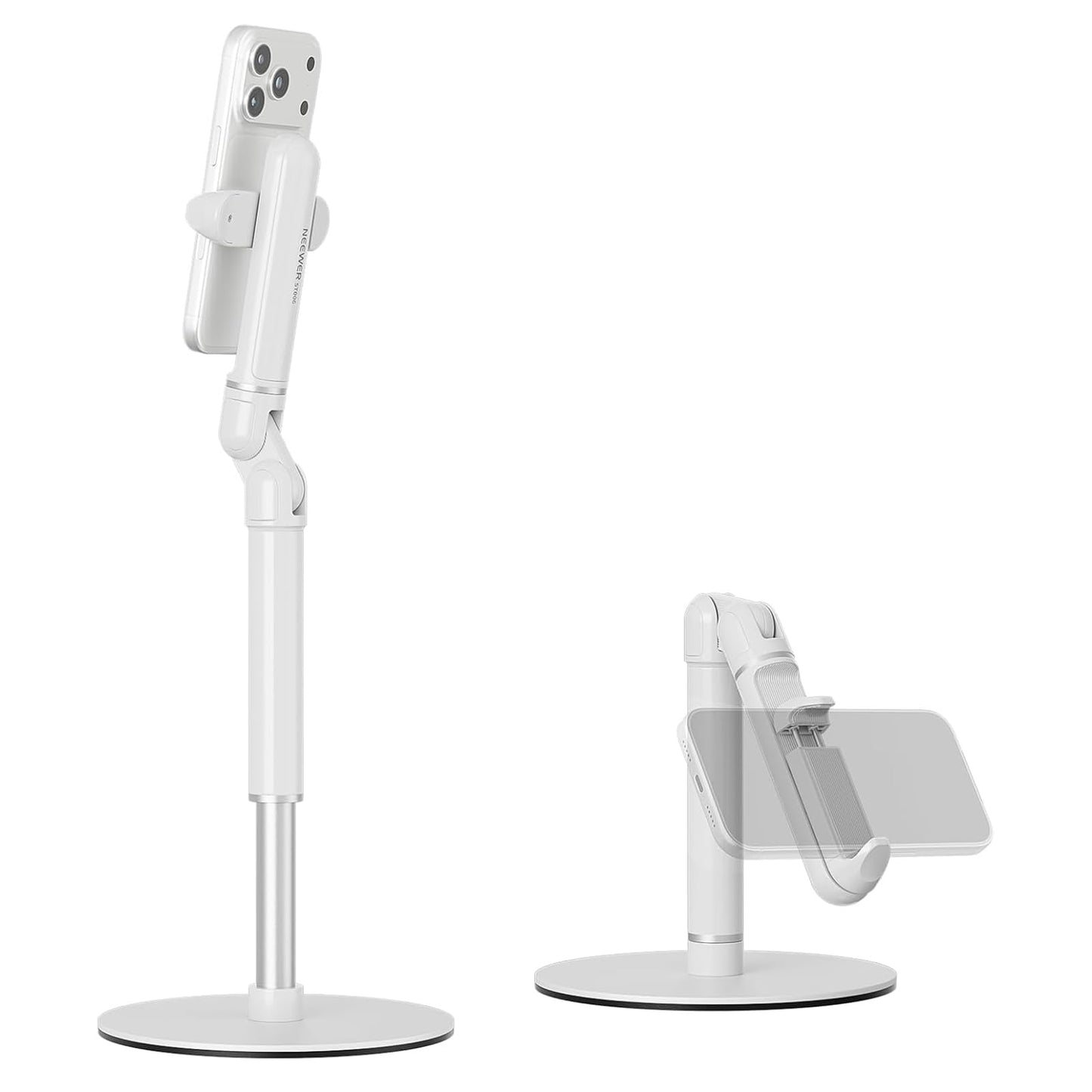 NEEWER BASICS Overhead Phone Mount Holder Stand, Metal Desk Tripod Camera Rig Compatible with iPhone Android Samsung for Cooking Makeup Drawing Vlogging Live Streaming Filming Video Recording, ST013