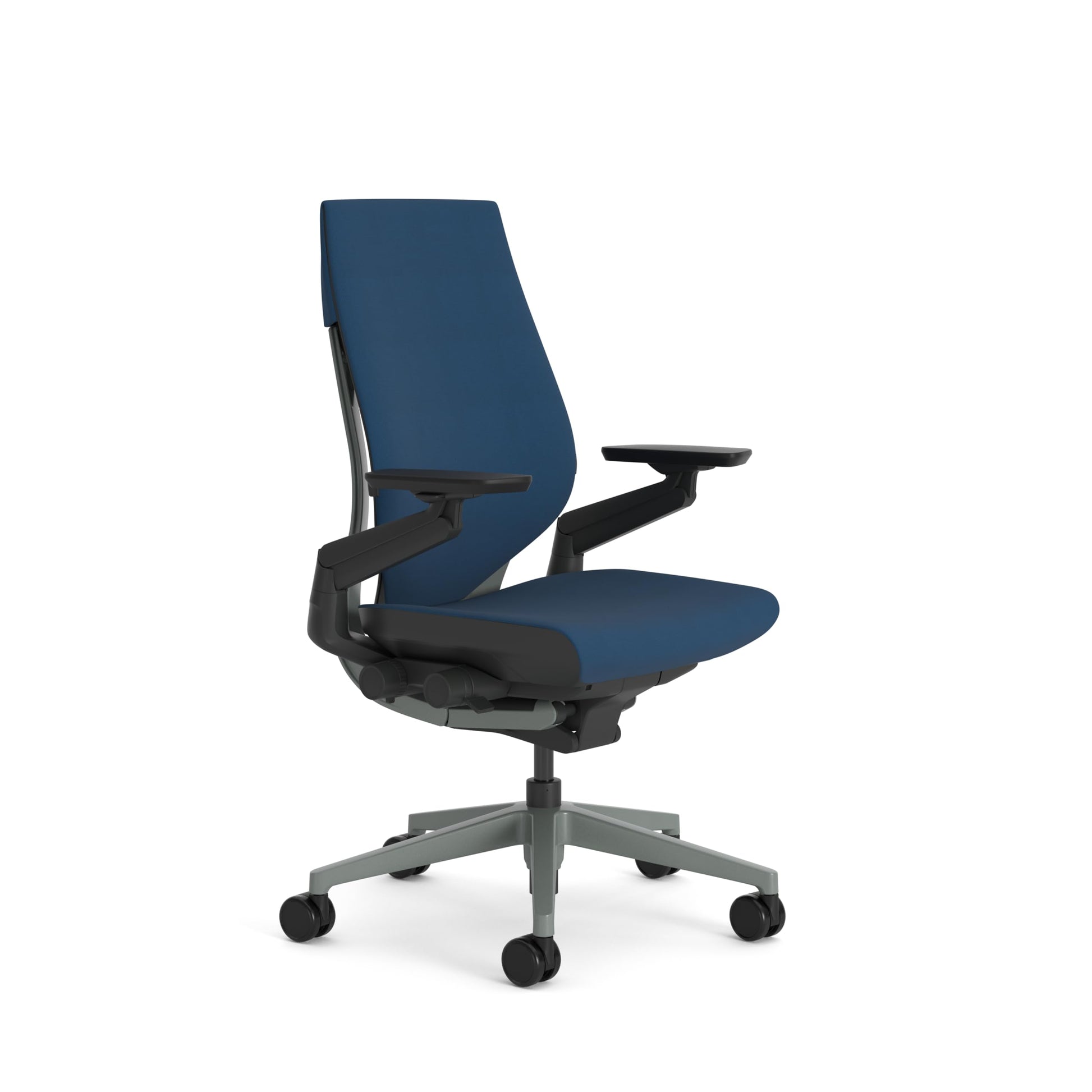 Steelcase Gesture Ergonomic Office Chair With 360° Armrests, 3D Live Back Lumbar Support, Adjustable Headrest Black; Made in Europe, 66 x 62.5 x 107