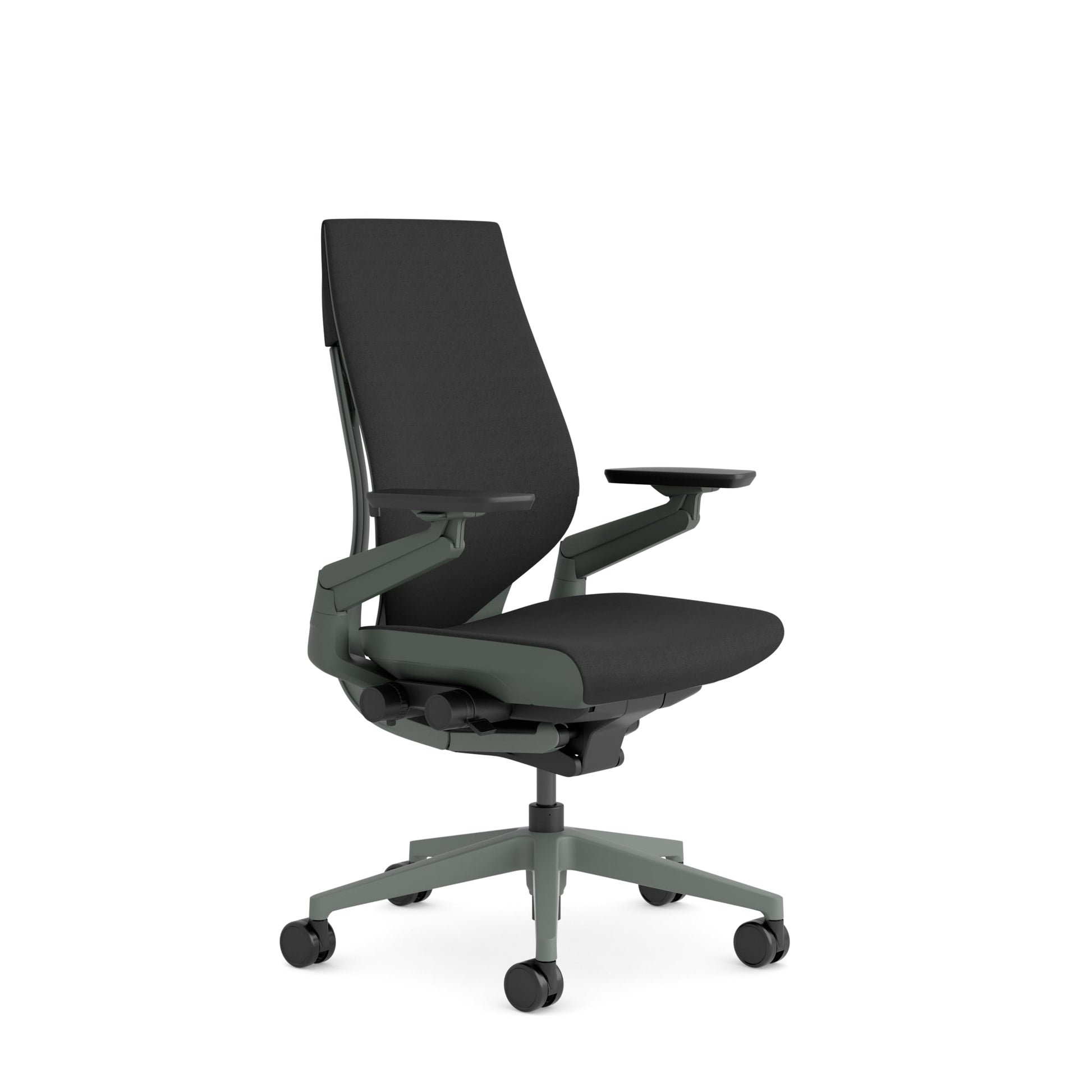 Steelcase Gesture Ergonomic Office Chair With 360° Armrests, 3D Live Back Lumbar Support, Adjustable Headrest Black; Made in Europe, 66 x 62.5 x 107