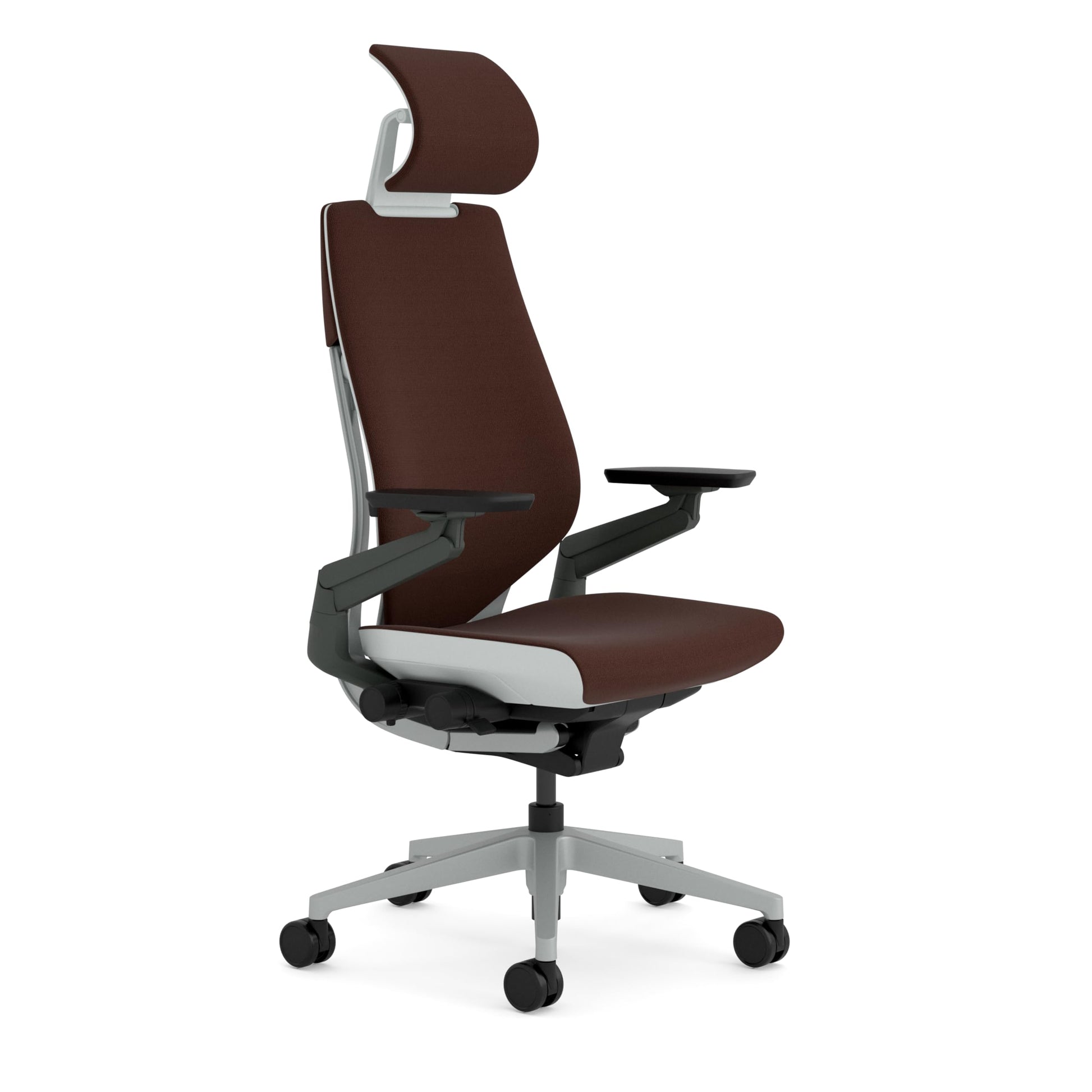 Steelcase Gesture Ergonomic Office Chair With 360° Armrests, 3D Live Back Lumbar Support, Adjustable Headrest Black; Made in Europe, 66 x 62.5 x 107