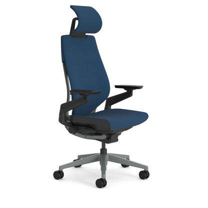 Steelcase Gesture Ergonomic Office Chair With 360° Armrests, 3D Live Back Lumbar Support, Adjustable Headrest Black; Made in Europe, 66 x 62.5 x 107