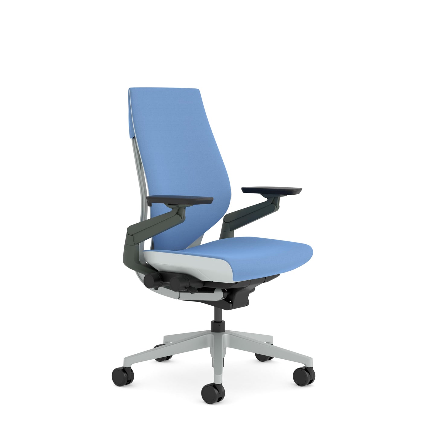Steelcase Gesture Ergonomic Office Chair With 360° Armrests, 3D Live Back Lumbar Support, Adjustable Headrest Black; Made in Europe, 66 x 62.5 x 107