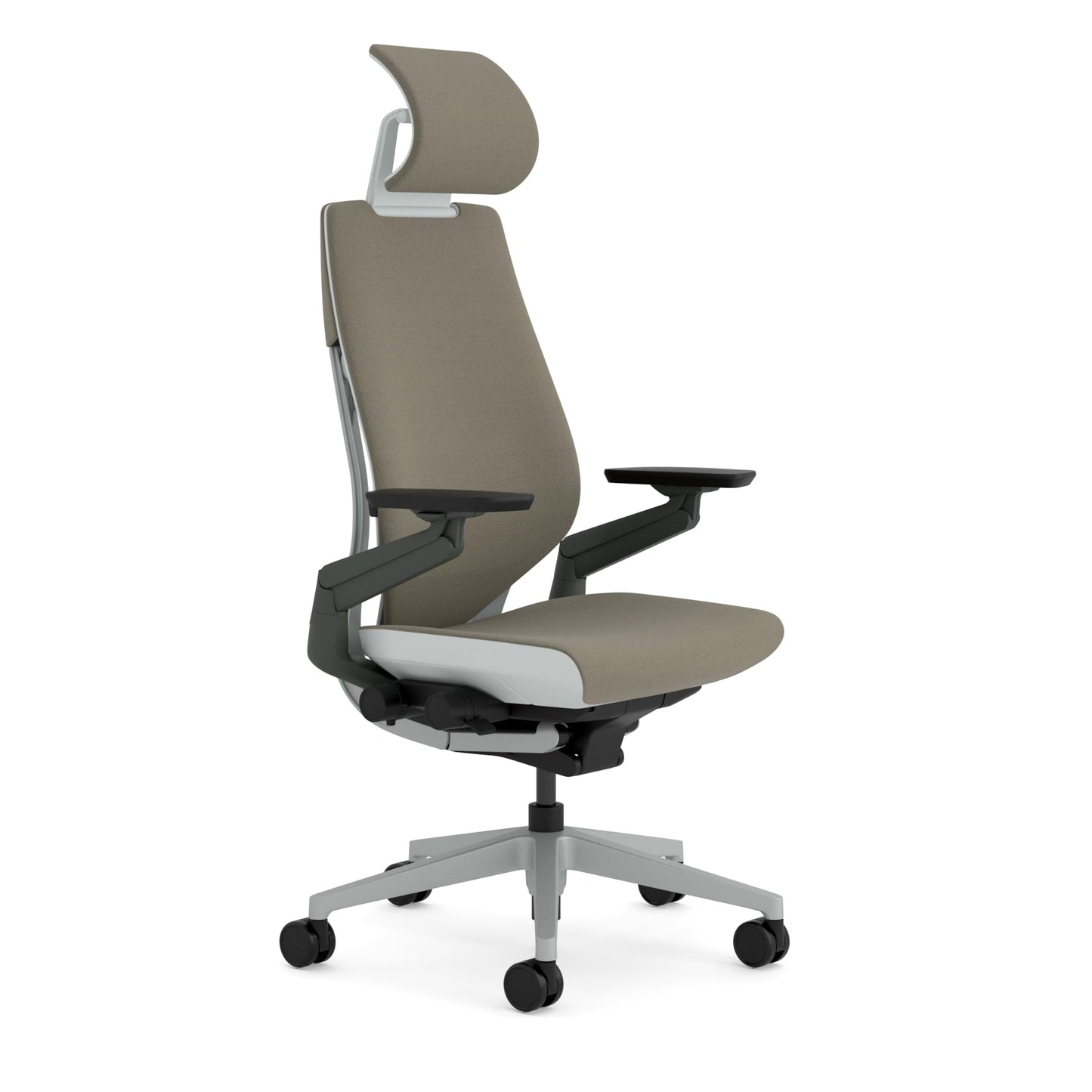 Steelcase Gesture Ergonomic Office Chair With 360° Armrests, 3D Live Back Lumbar Support, Adjustable Headrest Black; Made in Europe, 66 x 62.5 x 107