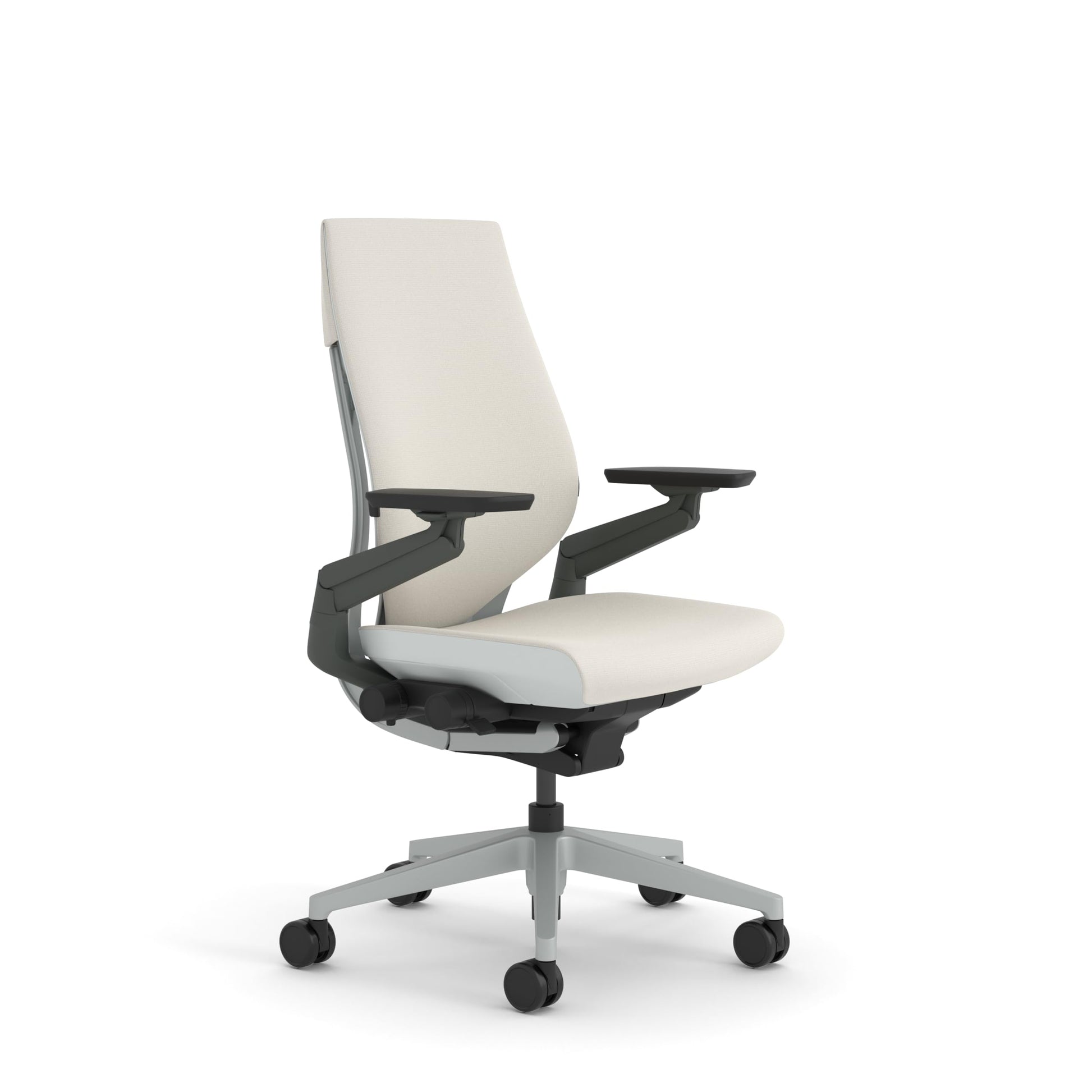 Steelcase Gesture Ergonomic Office Chair With 360° Armrests, 3D Live Back Lumbar Support, Adjustable Headrest Black; Made in Europe, 66 x 62.5 x 107