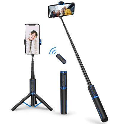 ATUMTEK Bluetooth Selfie Stick Tripod, 80CM Mini Extendable 3 in 1 Aluminum Selfie Stick with Wireless Remote Tripod Stand 270° Rotation for iPhone 11/11 Pro/XS Max/XS/XR/X/8/7, Samsung and Smartphone