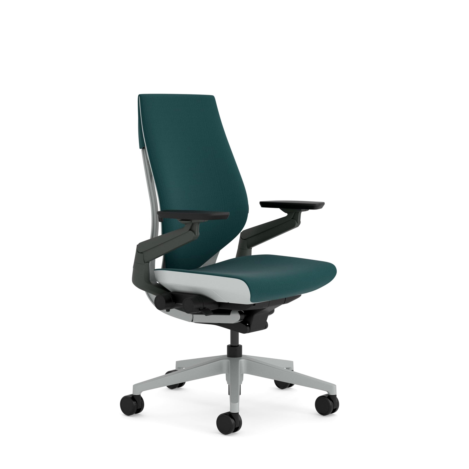 Steelcase Gesture Ergonomic Office Chair With 360° Armrests, 3D Live Back Lumbar Support, Adjustable Headrest Black; Made in Europe, 66 x 62.5 x 107