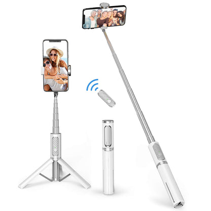 ATUMTEK Bluetooth Selfie Stick Tripod, 80CM Mini Extendable 3 in 1 Aluminum Selfie Stick with Wireless Remote Tripod Stand 270° Rotation for iPhone 11/11 Pro/XS Max/XS/XR/X/8/7, Samsung and Smartphone