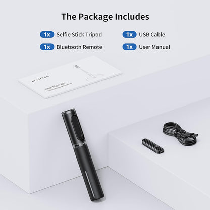 ATUMTEK Bluetooth Selfie Stick Tripod, 80CM Mini Extendable 3 in 1 Aluminum Selfie Stick with Wireless Remote Tripod Stand 270° Rotation for iPhone 11/11 Pro/XS Max/XS/XR/X/8/7, Samsung and Smartphone