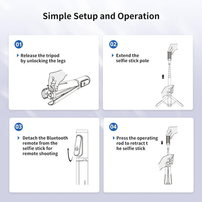 ATUMTEK Bluetooth Selfie Stick Tripod, 80CM Mini Extendable 3 in 1 Aluminum Selfie Stick with Wireless Remote Tripod Stand 270° Rotation for iPhone 11/11 Pro/XS Max/XS/XR/X/8/7, Samsung and Smartphone