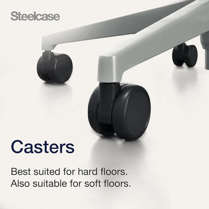 Steelcase Gesture Ergonomic Office Chair With 360° Armrests, 3D Live Back Lumbar Support, Adjustable Headrest Black; Made in Europe, 66 x 62.5 x 107