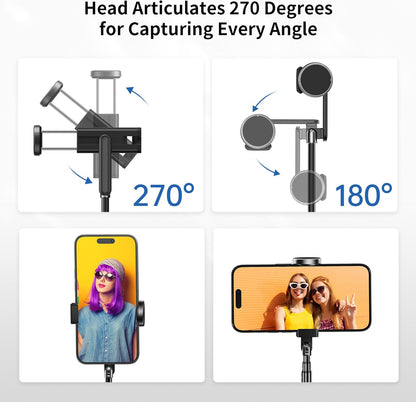 ATUMTEK Bluetooth Selfie Stick Tripod, 80CM Mini Extendable 3 in 1 Aluminum Selfie Stick with Wireless Remote Tripod Stand 270° Rotation for iPhone 11/11 Pro/XS Max/XS/XR/X/8/7, Samsung and Smartphone