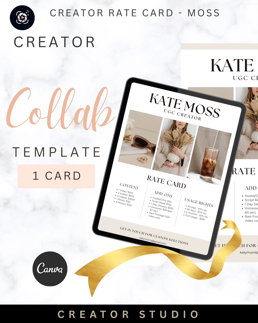 CREATOR UGC, RATE CARD - MOSS