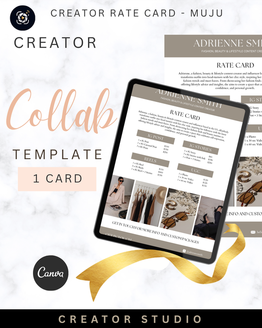CREATOR UGC, COLLAB RATE CARD TEMPLATE - MUJU